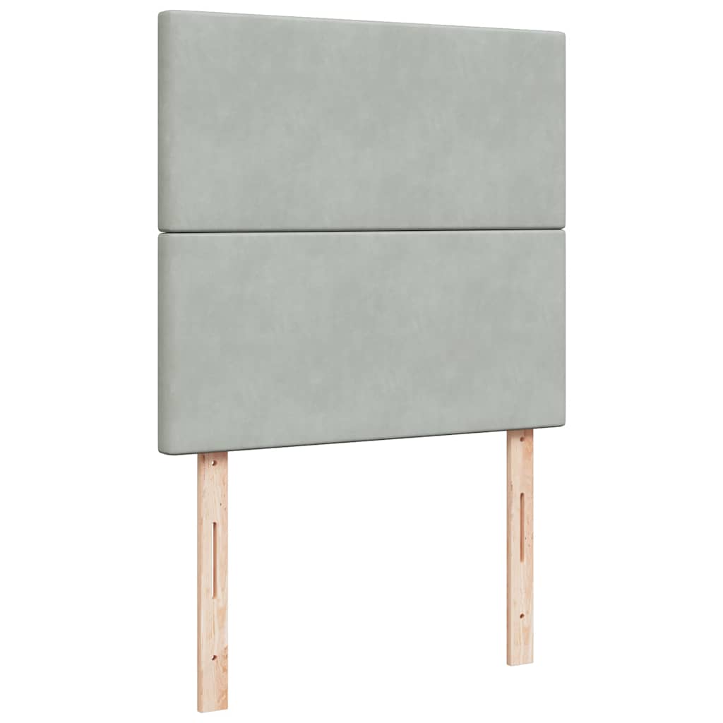 Boxspringbett Mit Matratze Samt Hellgrau