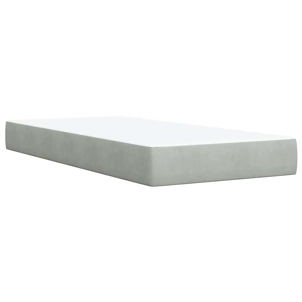 Boxspringbett Mit Matratze Samt Hellgrau