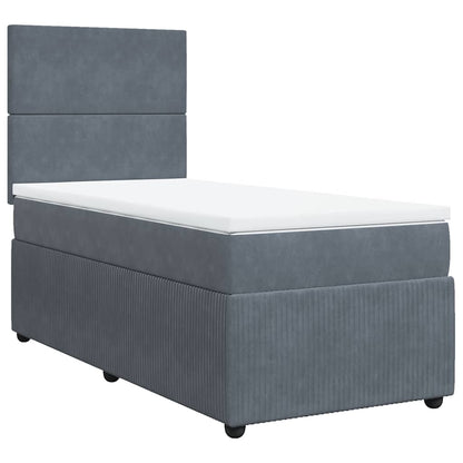 Boxspringbett Mit Matratze Samt Dunkelgrau