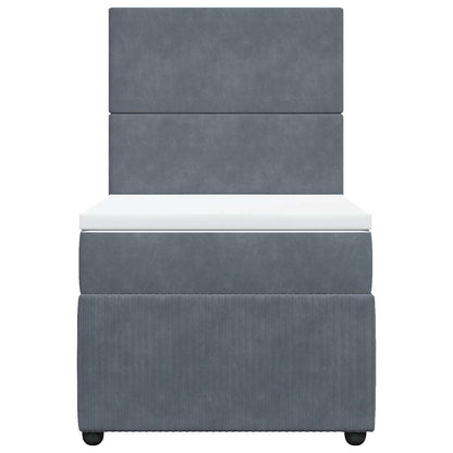 Boxspringbett Mit Matratze Samt Dunkelgrau