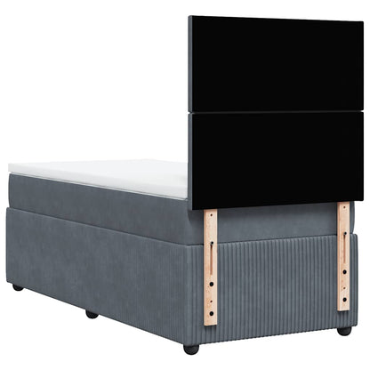 Boxspringbett Mit Matratze Samt Dunkelgrau