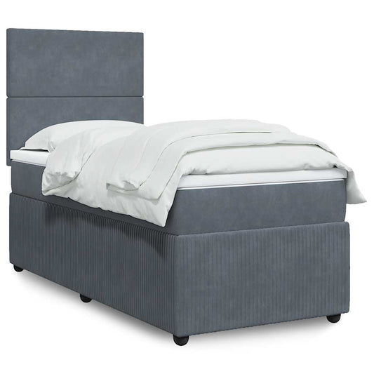 Boxspringbett Mit Matratze Samt Dunkelgrau