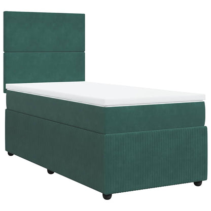 Boxspringbett Mit Matratze Samt Dunkelgrün