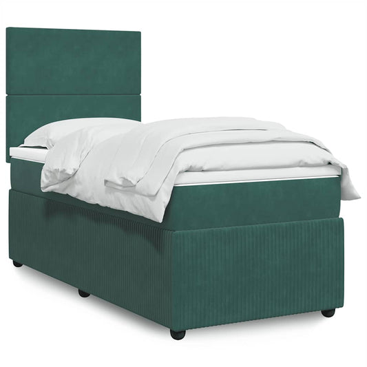 Boxspringbett Mit Matratze Samt Dunkelgrün
