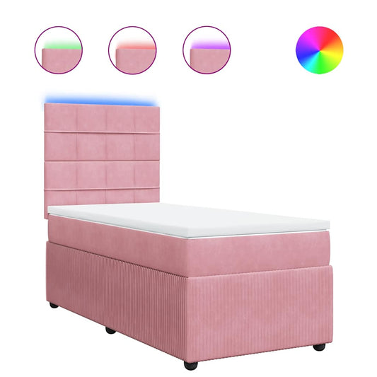 Boxspringbett Mit Matratze Samt Rosa