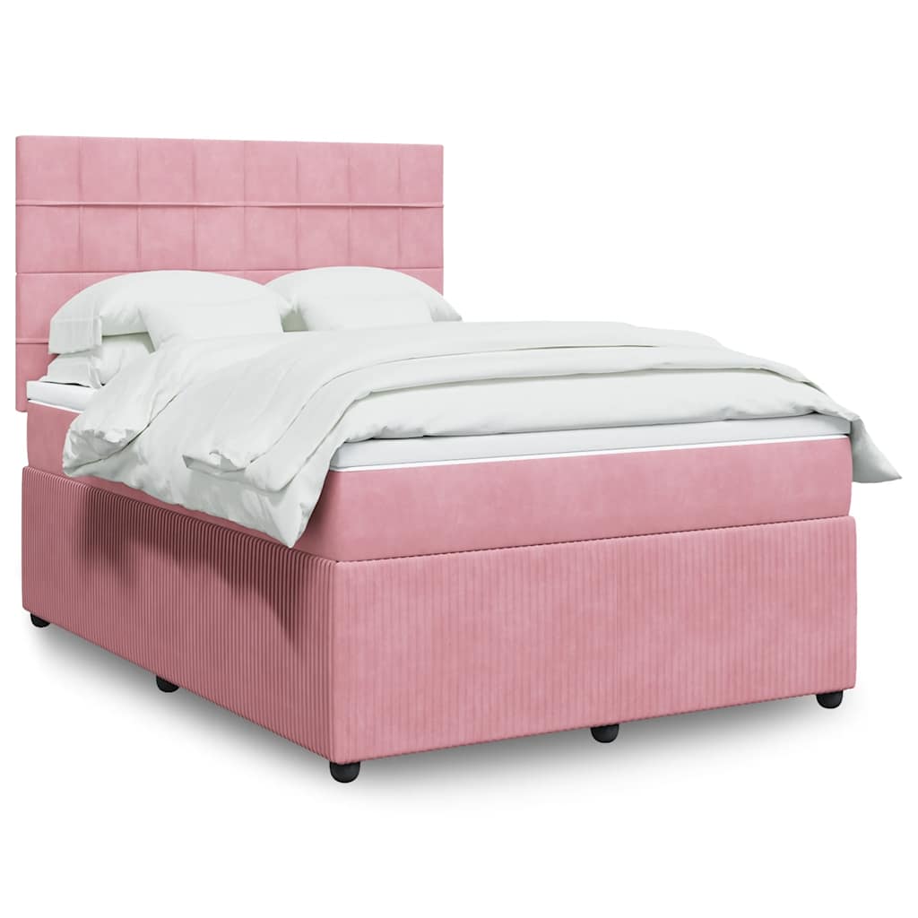 Boxspringbett Mit Matratze Samt Rosa