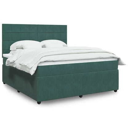 Boxspringbett Mit Matratze Samt Dunkelgrün