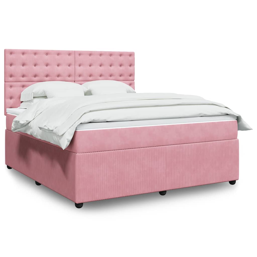 Boxspringbett Mit Matratze Samt Rosa