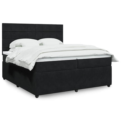 Boxspringbett Mit Matratze Samt Schwarz