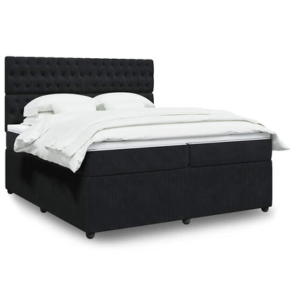 Boxspringbett Mit Matratze Samt Schwarz