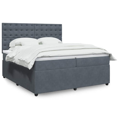 Boxspringbett Mit Matratze Samt Dunkelgrau