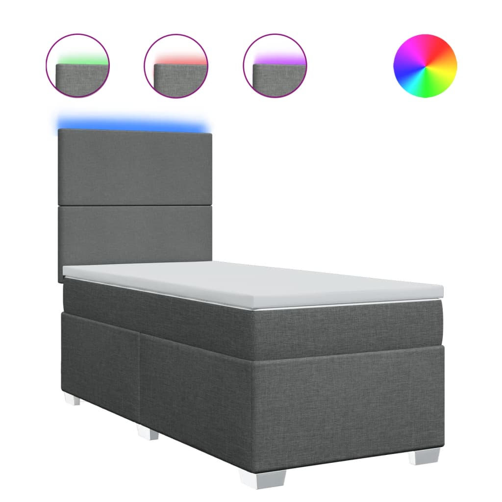 Boxspringbett Mit Matratze Stoff Dunkelgrau