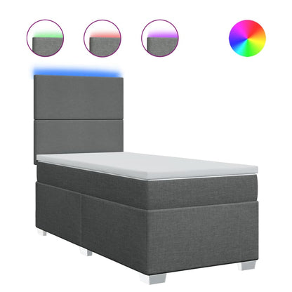 Boxspringbett Mit Matratze Stoff Dunkelgrau