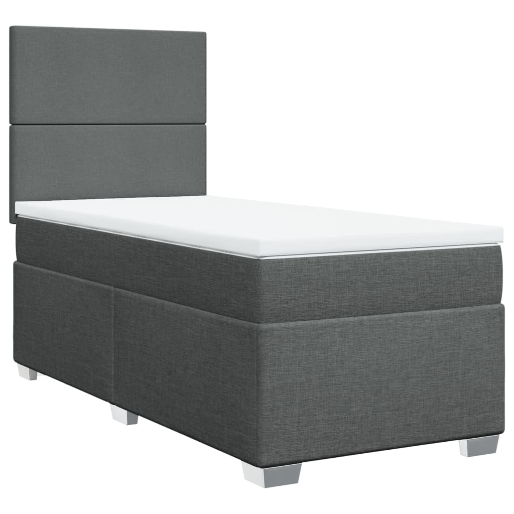 Boxspringbett Mit Matratze Stoff Dunkelgrau