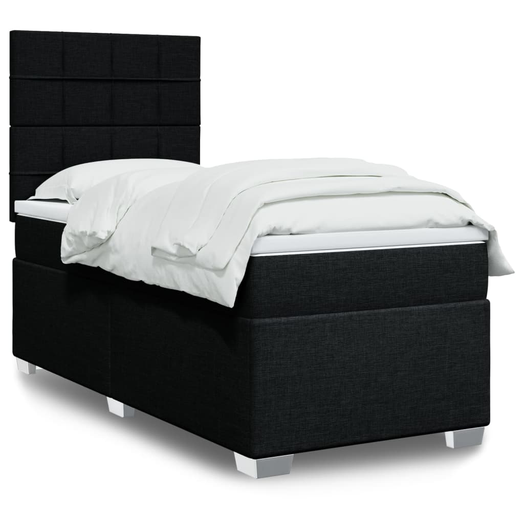 Boxspringbett Mit Matratze Stoff Schwarz