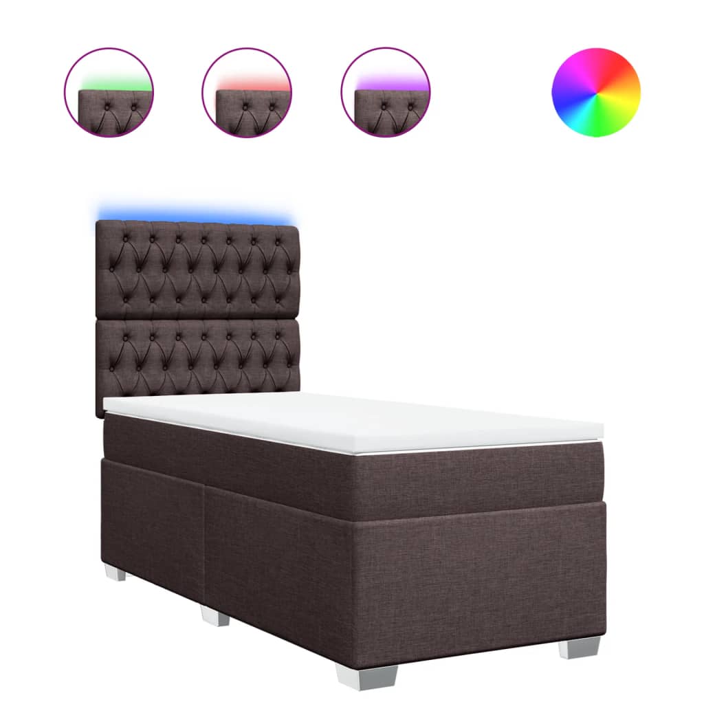 Boxspringbett Mit Matratze Stoff Dunkelbraun