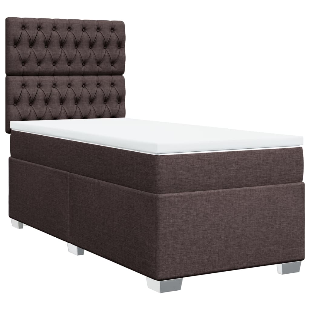 Boxspringbett Mit Matratze Stoff Dunkelbraun