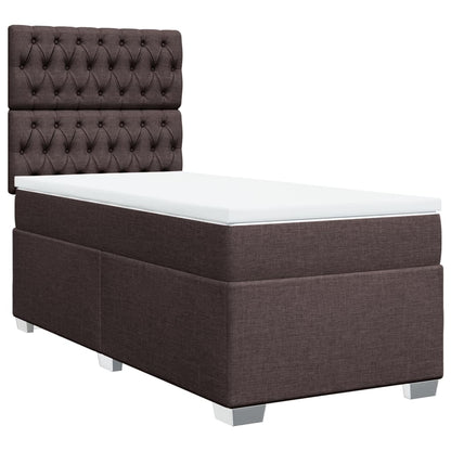 Boxspringbett Mit Matratze Stoff Dunkelbraun
