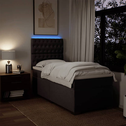 Boxspringbett Mit Matratze Stoff Dunkelbraun