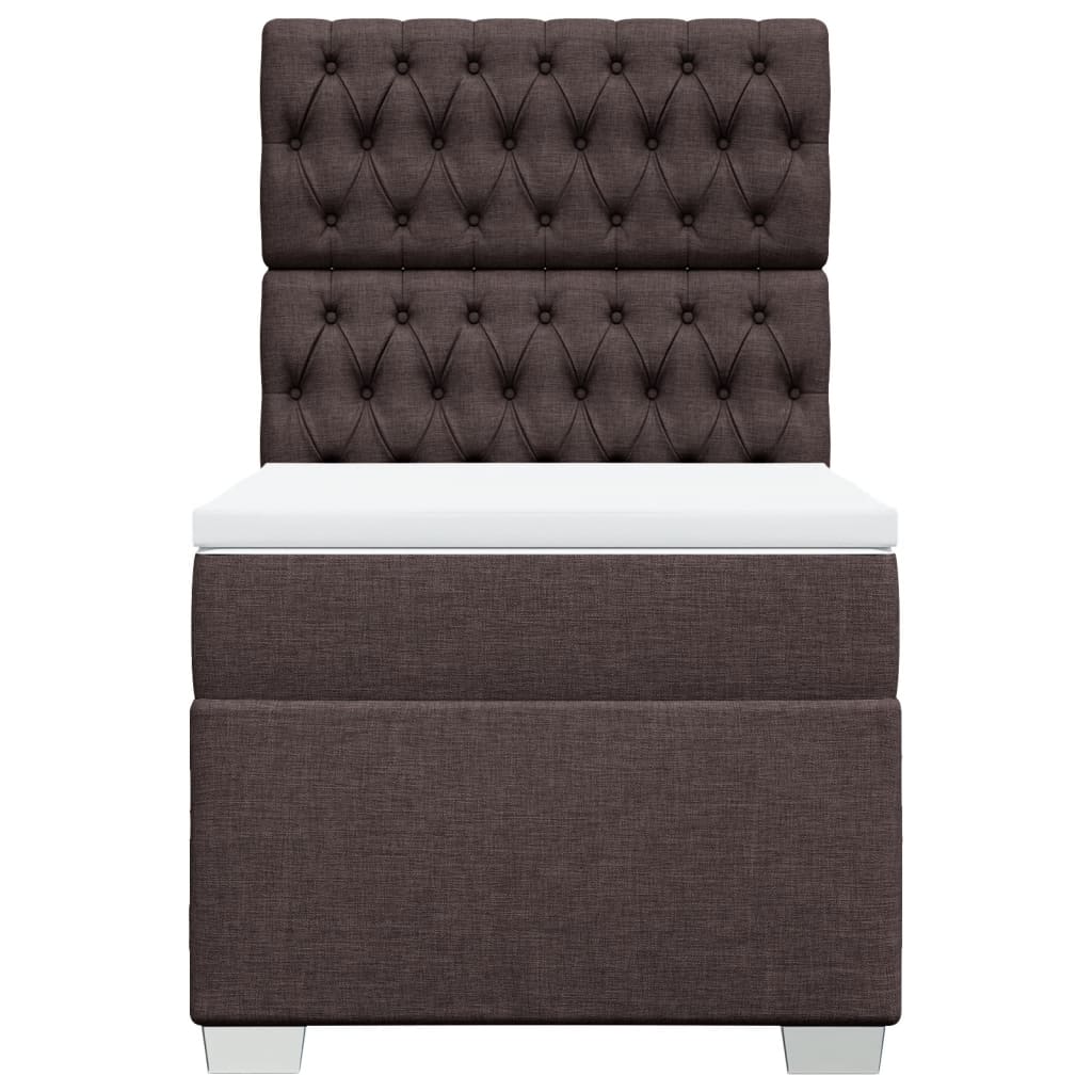 Boxspringbett Mit Matratze Stoff Dunkelbraun