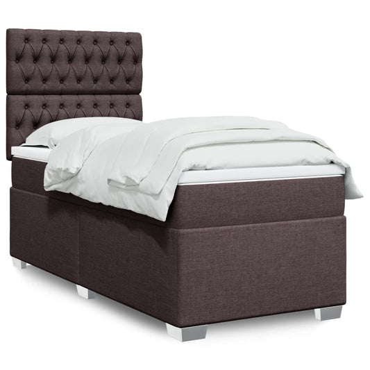 Boxspringbett Mit Matratze Stoff Dunkelbraun