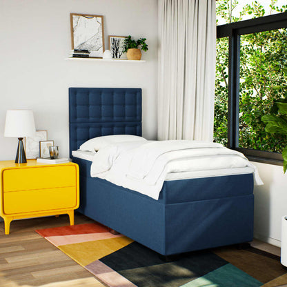 Boxspringbett Mit Matratze Stoff Blau