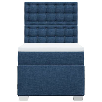 Boxspringbett Mit Matratze Stoff Blau