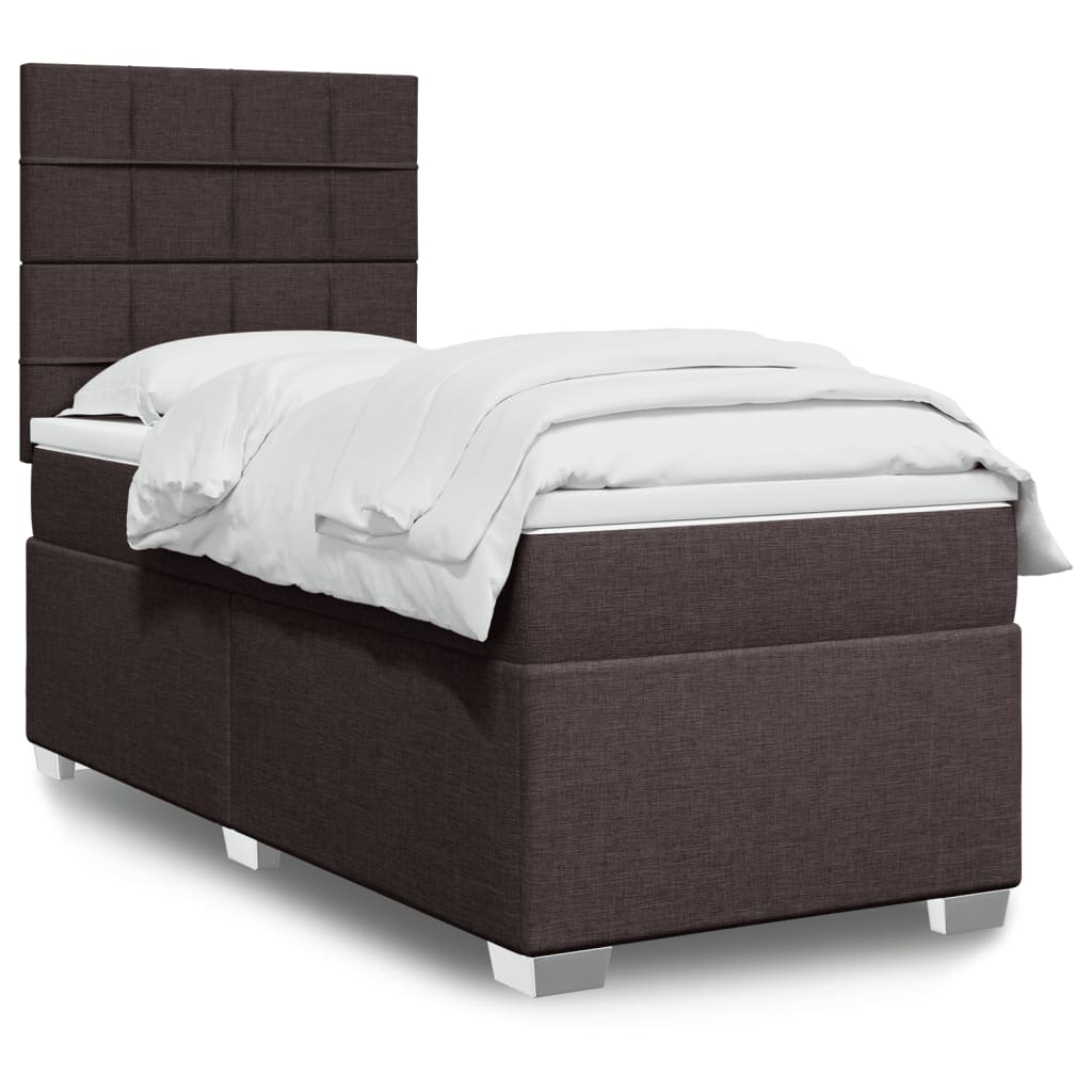 Boxspringbett Mit Matratze Stoff Dunkelbraun