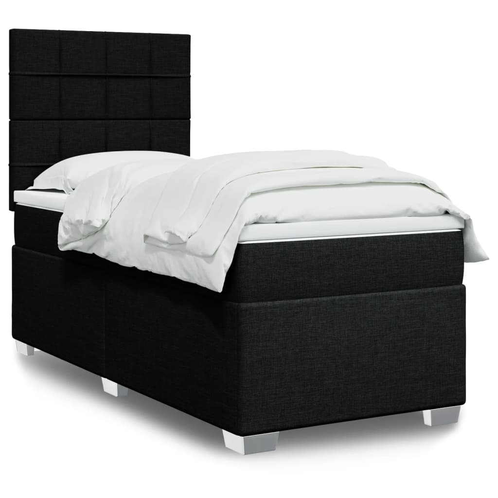 Boxspringbett Mit Matratze Stoff Schwarz