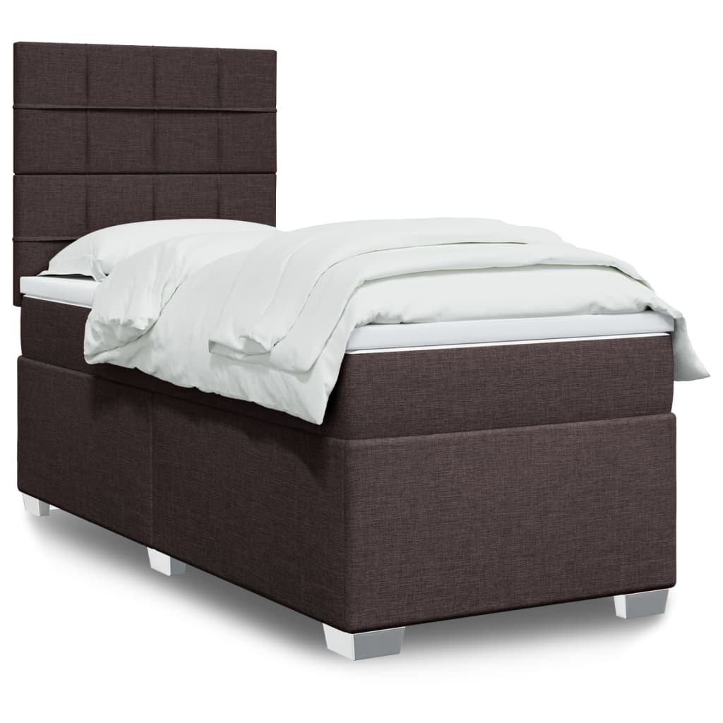 Boxspringbett Mit Matratze Stoff Dunkelbraun