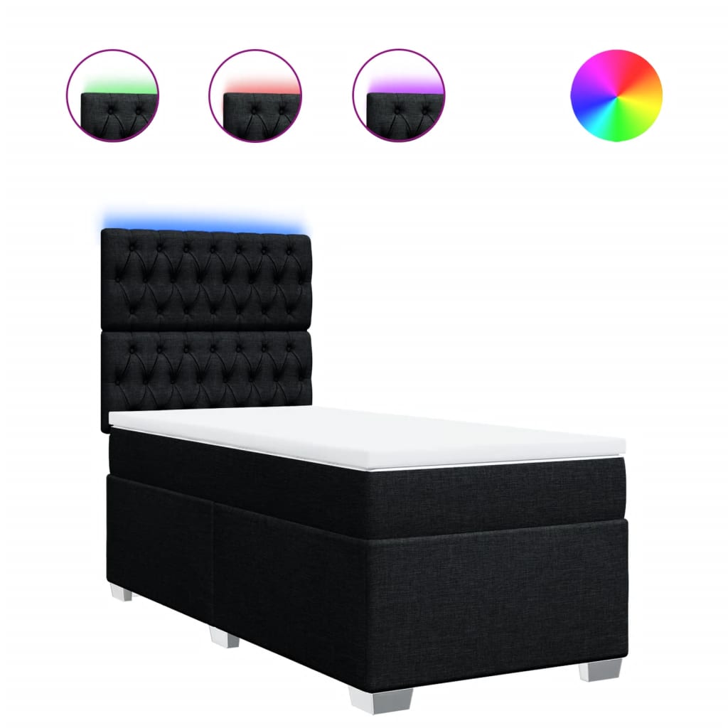 Boxspringbett Mit Matratze Stoff Schwarz