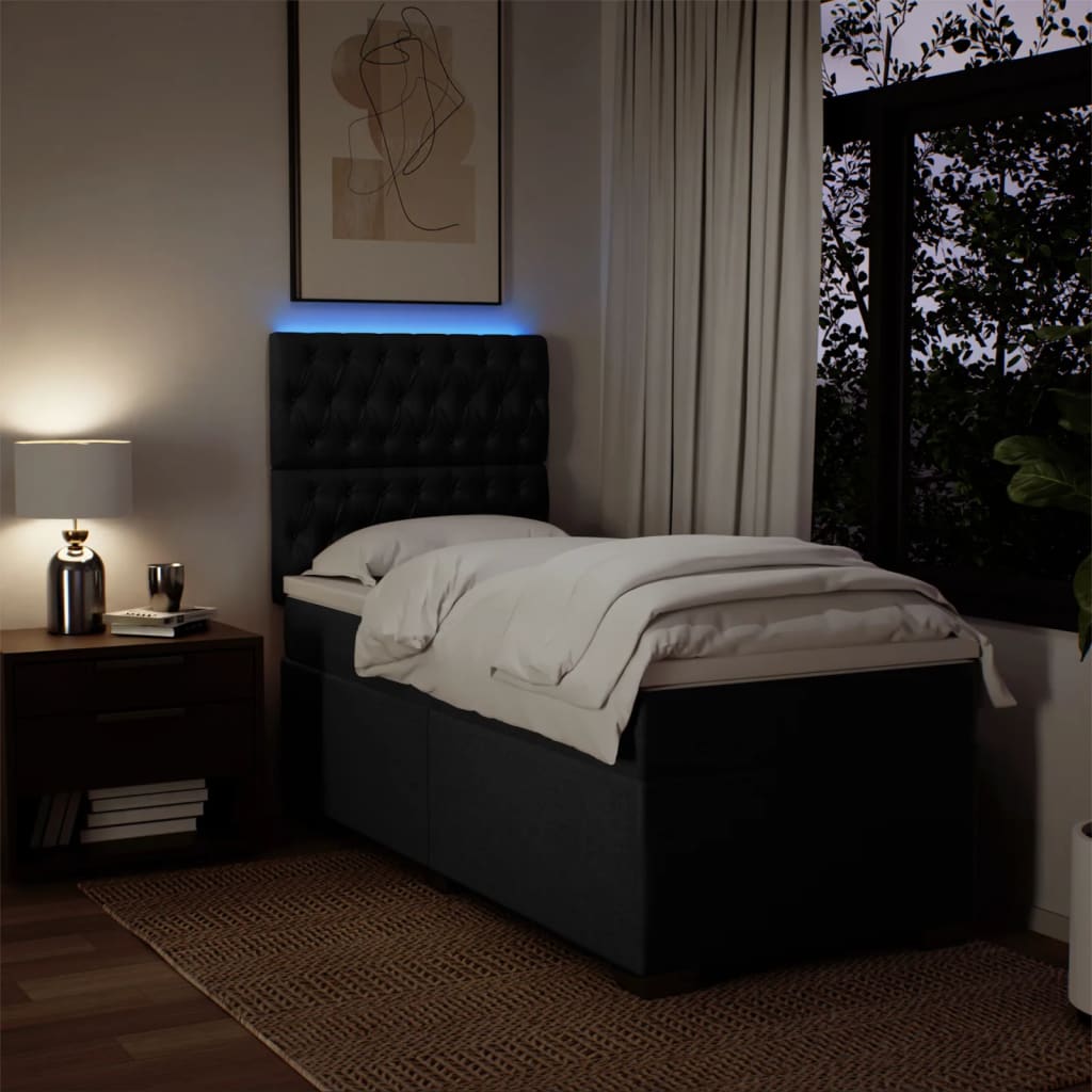 Boxspringbett Mit Matratze Stoff Schwarz