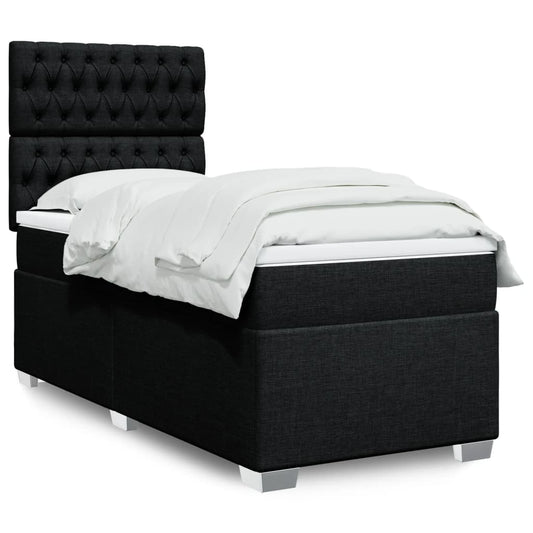 Boxspringbett Mit Matratze Stoff Schwarz