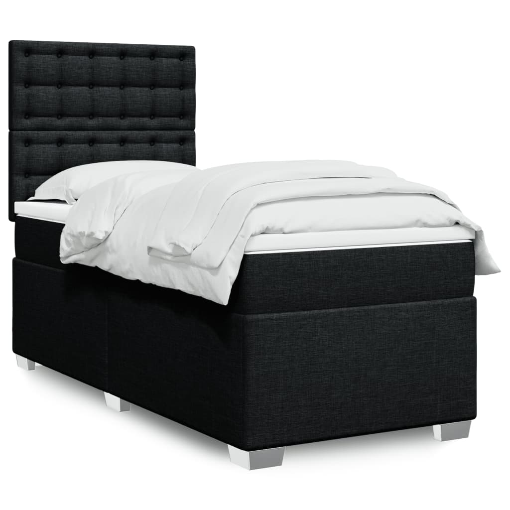 Boxspringbett Mit Matratze Stoff Schwarz