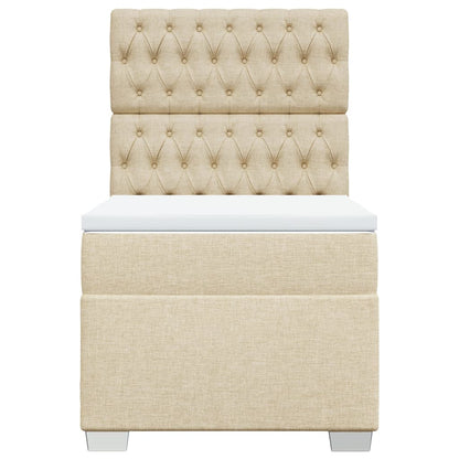 Boxspringbett Mit Matratze Stoff Creme