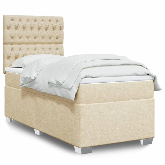 Boxspringbett Mit Matratze Stoff Creme