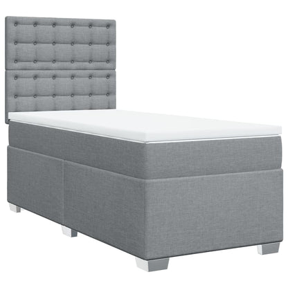 Boxspringbett Mit Matratze Stoff Hellgrau