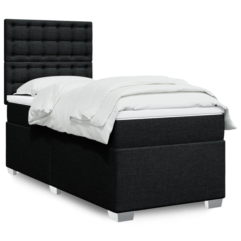 Boxspringbett Mit Matratze Stoff Schwarz