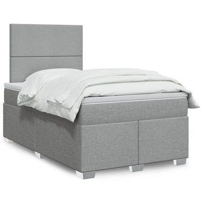 Boxspringbett Mit Matratze Stoff Hellgrau