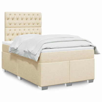 Boxspringbett Mit Matratze Stoff Creme