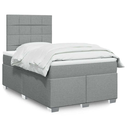 Boxspringbett Mit Matratze Stoff Hellgrau