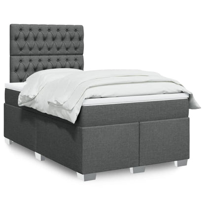 Boxspringbett Mit Matratze Stoff Dunkelgrau