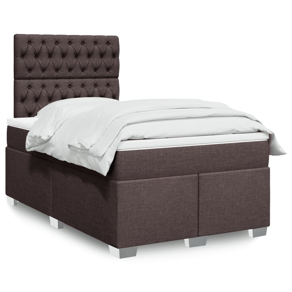Boxspringbett Mit Matratze Stoff Dunkelbraun