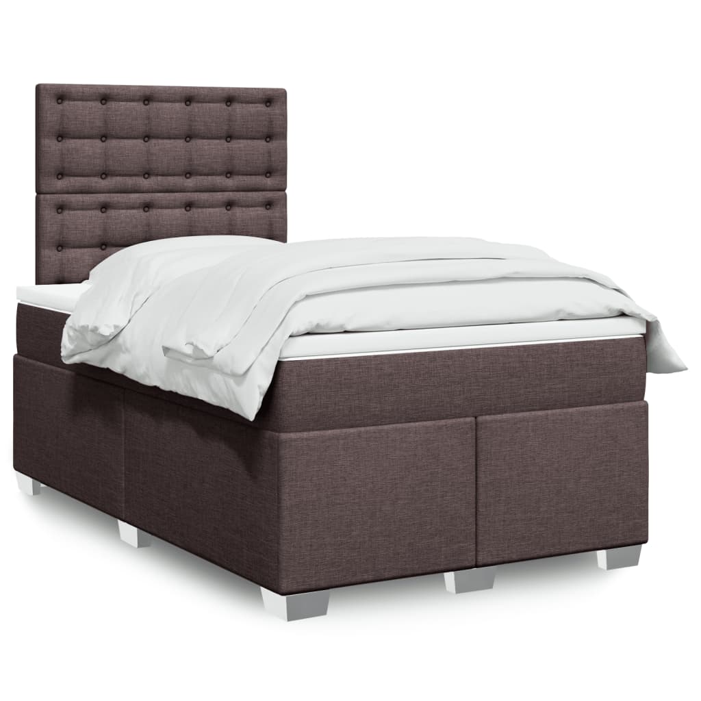 Boxspringbett Mit Matratze Stoff Dunkelbraun
