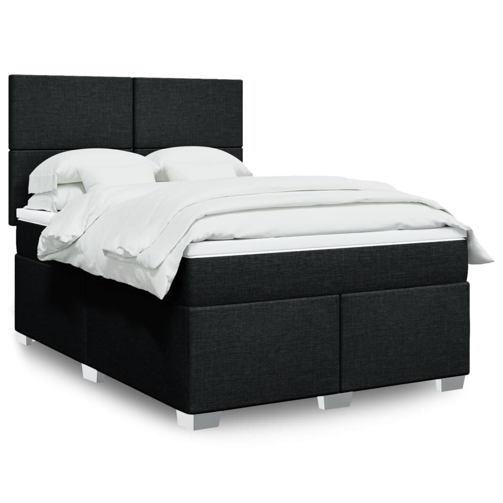 Boxspringbett Mit Matratze Stoff Schwarz