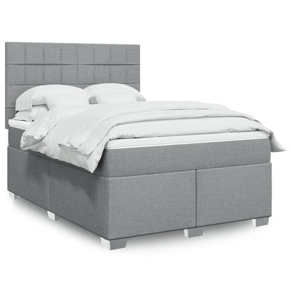 Boxspringbett Mit Matratze Stoff Hellgrau