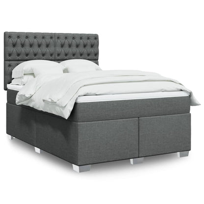 Boxspringbett Mit Matratze Stoff Dunkelgrau