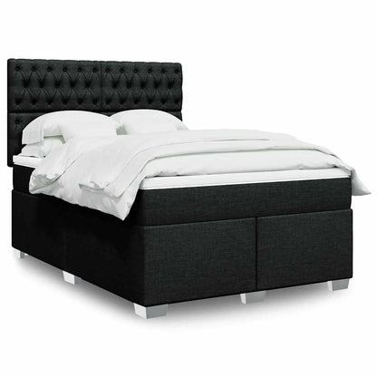 Boxspringbett Mit Matratze Stoff Schwarz