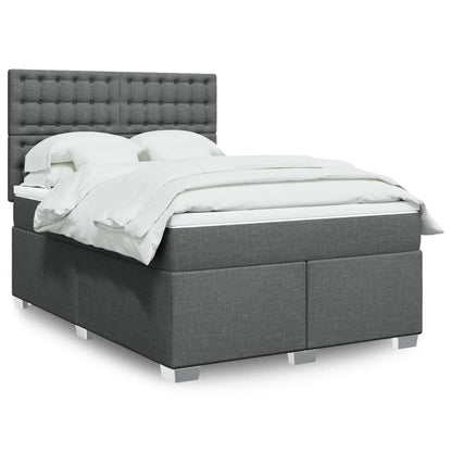Boxspringbett Mit Matratze Stoff Dunkelgrau