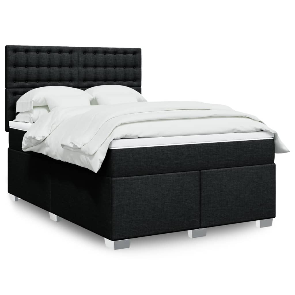 Boxspringbett Mit Matratze Stoff Schwarz